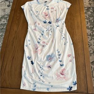 SHEIN Maternity White Floral Midi Dress Size S